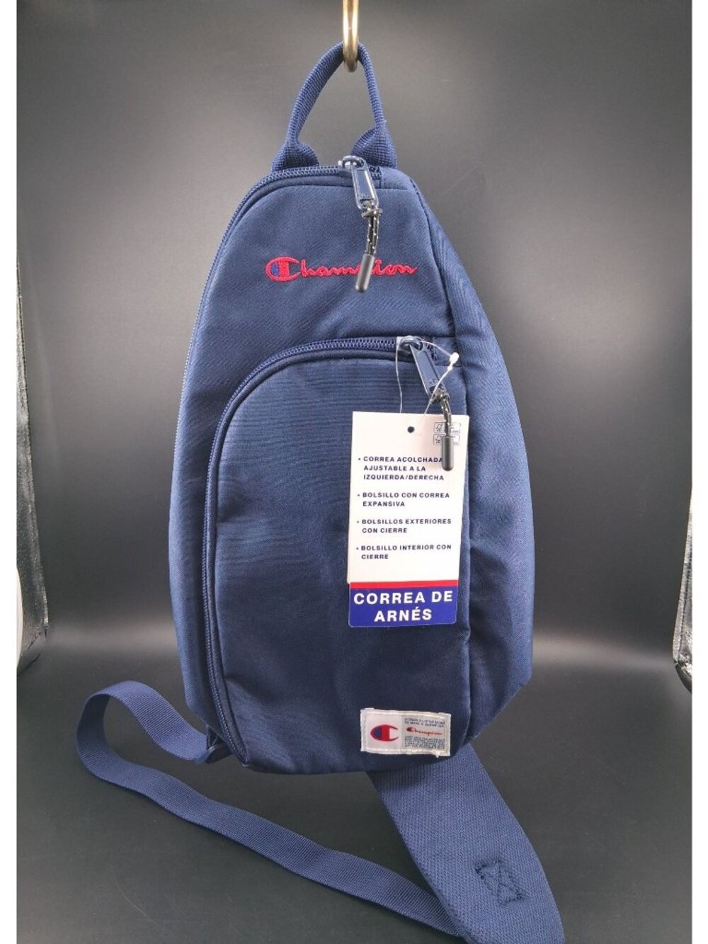 Champion Sling Backpack Navy Blue Adjustable Crossbody Correa Harness
